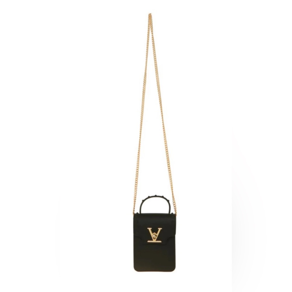 Mini Messenger Jelly Black with Gold crossbody bag - Picture 2 of 5